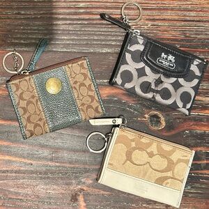 3 vintage Coach coin purses
